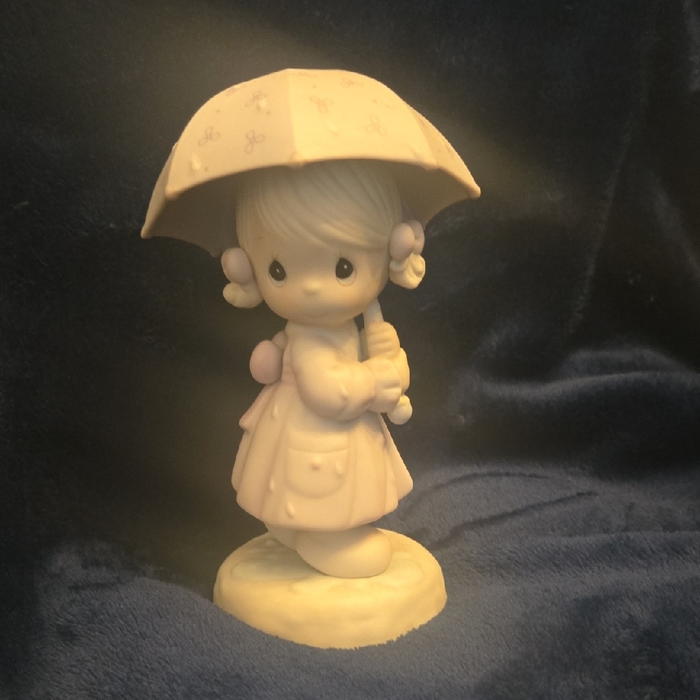 Precious Moments Figurine with Pink Umbrella